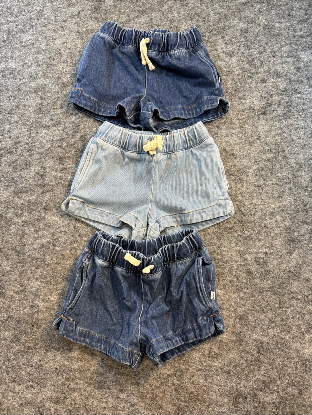Little Sleepies Play Kids Denim Pull-On Shorts - Blue & Light Blue